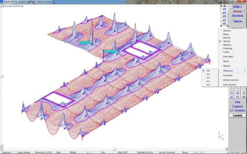 ABC Płyta | Program do obliczania płyt żelbetonowych - rozkłady momentów głównych